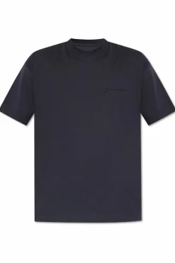Givenchy GRANATOWY T-shirt z okrągłym dekoltem