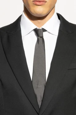 Givenchy SZARY Jedwabny krawat