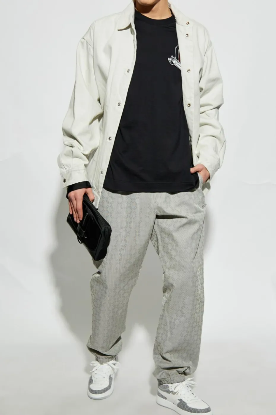 Givenchy SZARY Spodnie z monogramem