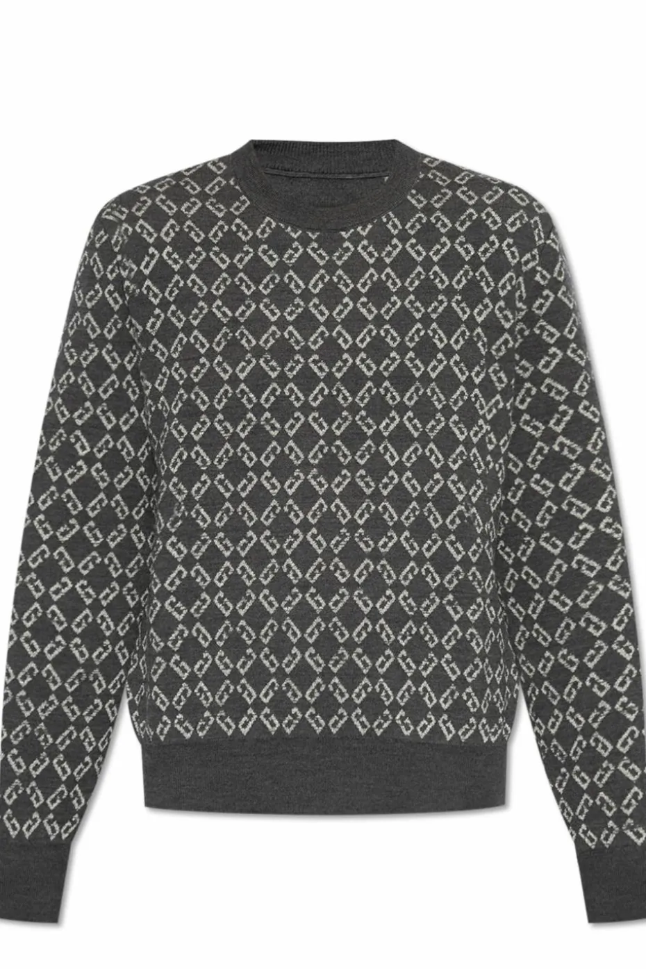 Givenchy SZARY Sweter z wyszytym wzorem