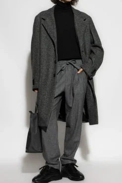 Givenchy SZARY Wełniany płaszcz