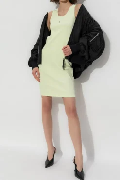 Givenchy ZIELONY Prążkowana sukienka