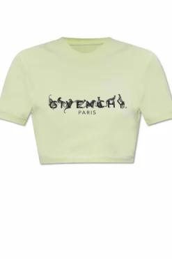Givenchy ZIELONY T-shirt z nadrukiem