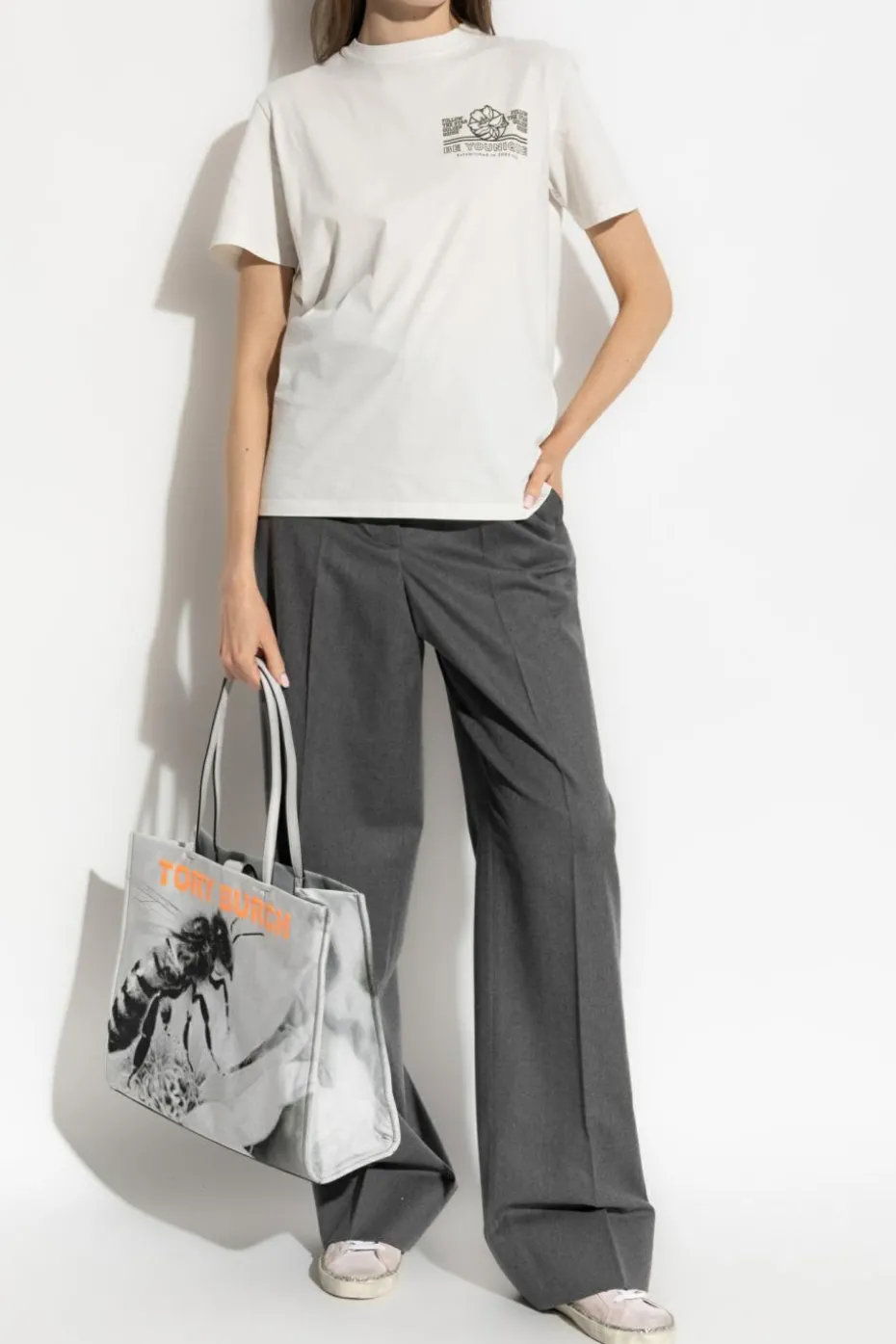 Golden Goose BIAŁY T-shirt z nadrukiem