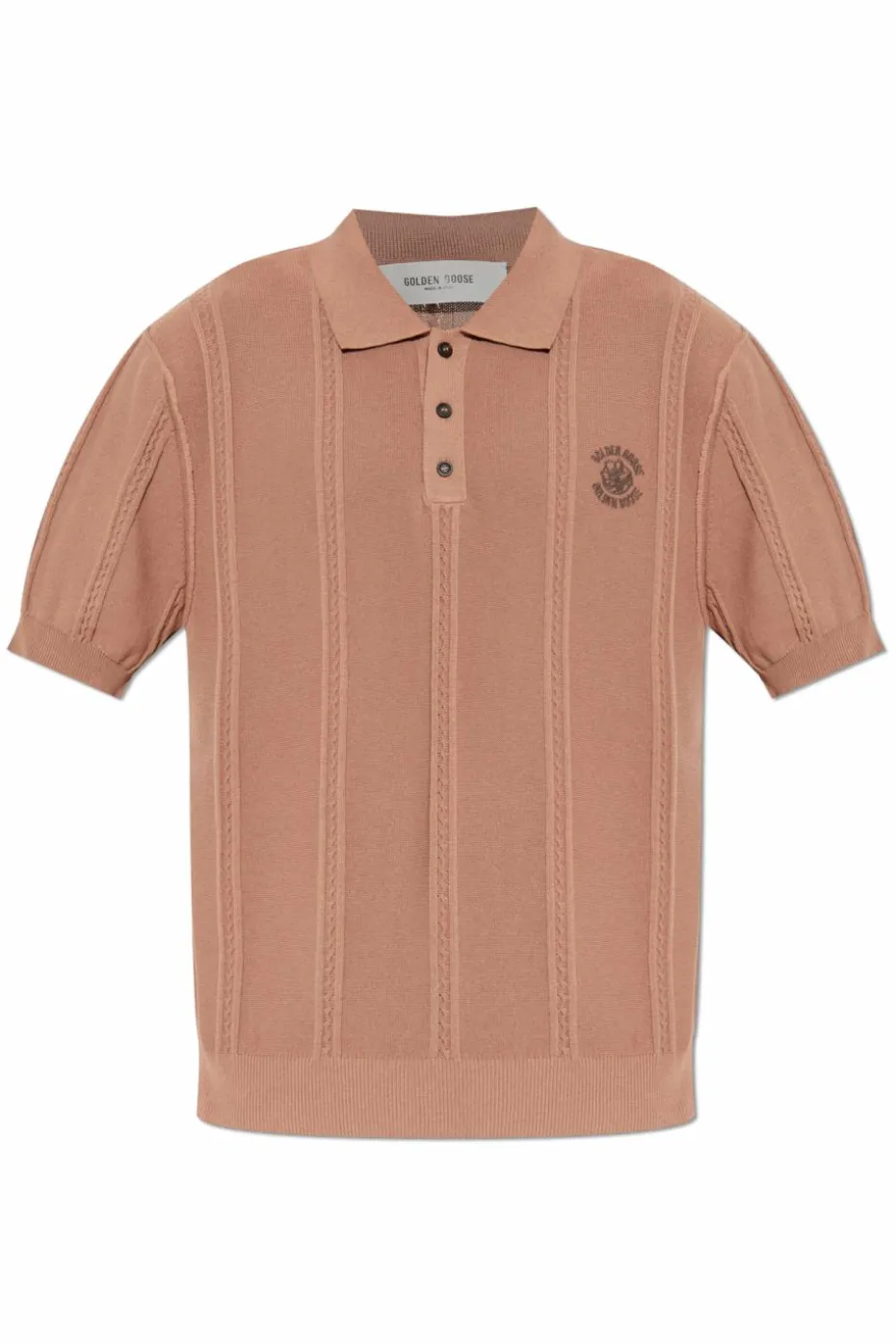 Golden Goose BRĄZOWY Polo z logo
