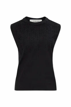 Golden Goose CZARNY Top z koralikami