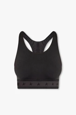 Golden Goose CZARNY Top z logo