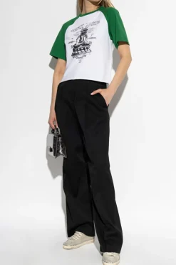 Golden Goose CZARNY Wełniane spodnie