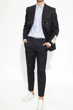 Golden Goose GRANATOWY Dwurzędowa marynarka