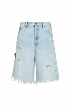 Golden Goose jasnoniebieski Jeansowe szorty z efektem `vintage`