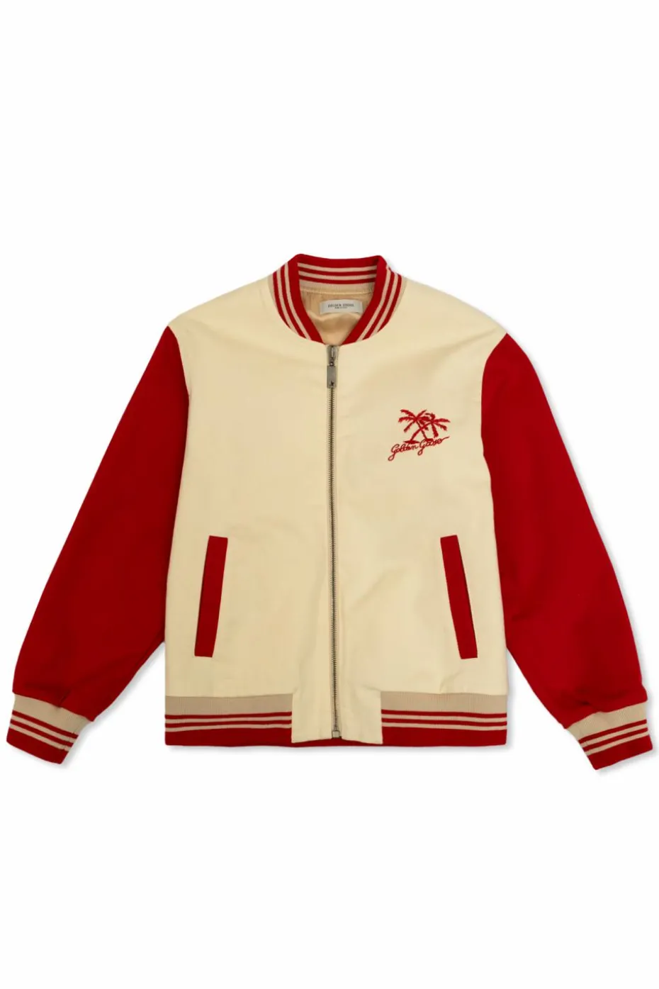 Golden Goose Kids beżowy Kurtka z logo