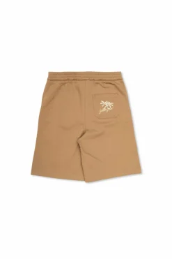 Golden Goose Kids beżowy Szorty z wyszytym logo