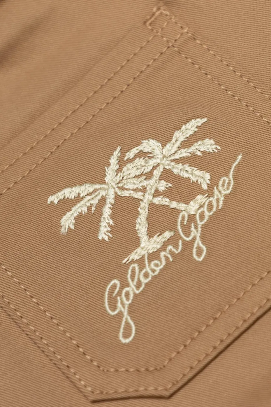 Golden Goose Kids beżowy Szorty z wyszytym logo