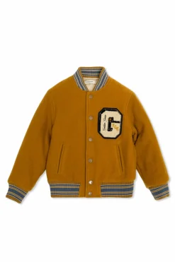 Golden Goose Kids BRĄZOWY Wełniana kurtka typu ‘bomber’