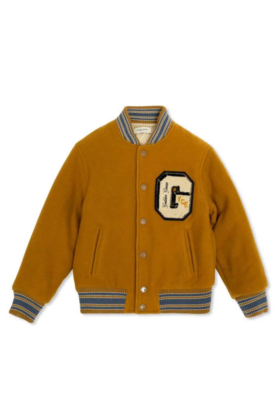 Golden Goose Kids BRĄZOWY Wełniana kurtka typu ‘bomber’