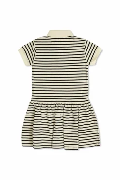 Golden Goose Kids kremowy Sukienka ze wzorem w pasy