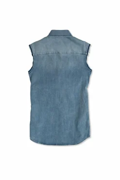 Golden Goose Kids NIEBIESKI Jeansowa sukienka z efektem `vintage`