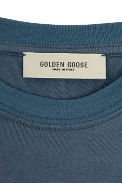 Golden Goose Kids NIEBIESKI T-shirt z nadrukiem