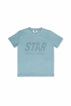 Golden Goose Kids NIEBIESKI T-shirt z logo