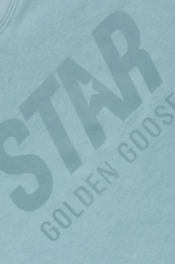 Golden Goose Kids NIEBIESKI T-shirt z logo