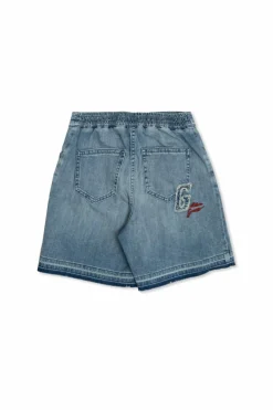 Golden Goose Kids NIEBIESKI Jeansowe szorty z efektem `vintage`