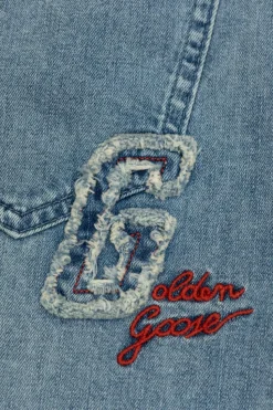 Golden Goose Kids NIEBIESKI Jeansowe szorty z efektem `vintage`