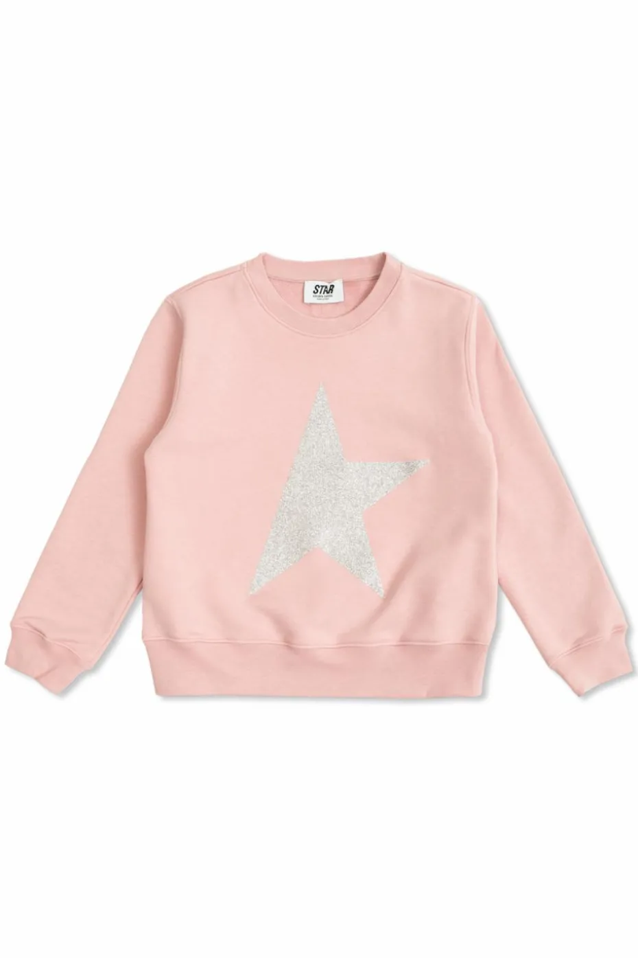 Golden Goose Kids RÓŻOWY Bluza z logo wykończonym połyskującym brokatem