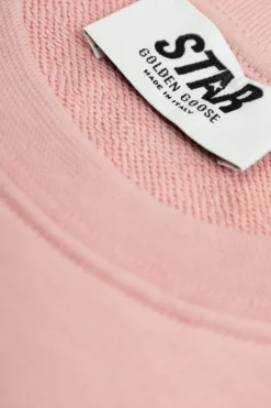 Golden Goose Kids RÓŻOWY Bluza z logo wykończonym połyskującym brokatem