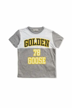 Golden Goose Kids SZARY T-shirt z nadrukiem