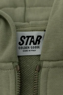Golden Goose Kids ZIELONY Bluza z kapturem