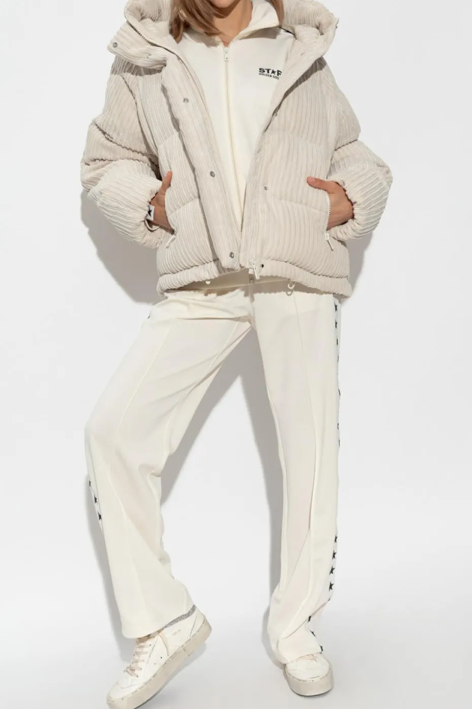 Golden Goose kremowy Bluza zapinana na zamek