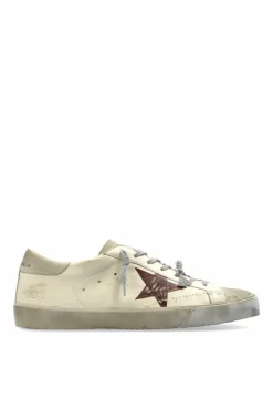 Golden Goose kremowy Buty sportowe `Super-Star With List Printed Star Embroi`