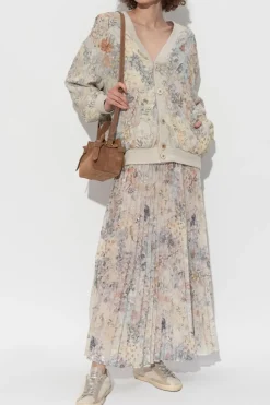 Golden Goose kremowy Kardigan z połyskującymi aplikacjami