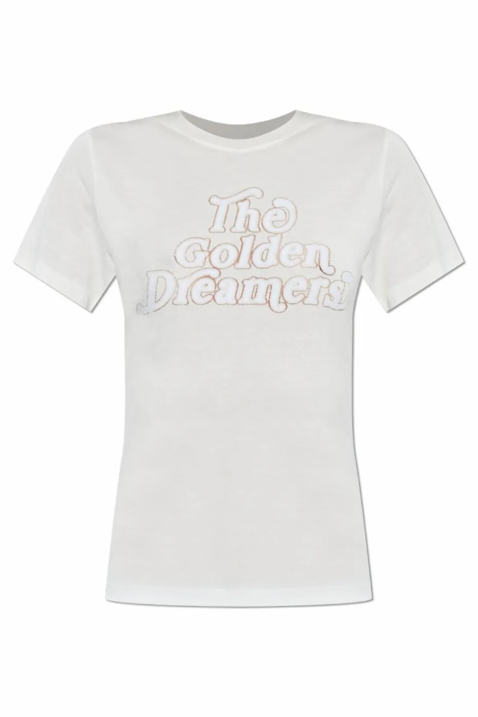 Golden Goose kremowy T-shirt z logo