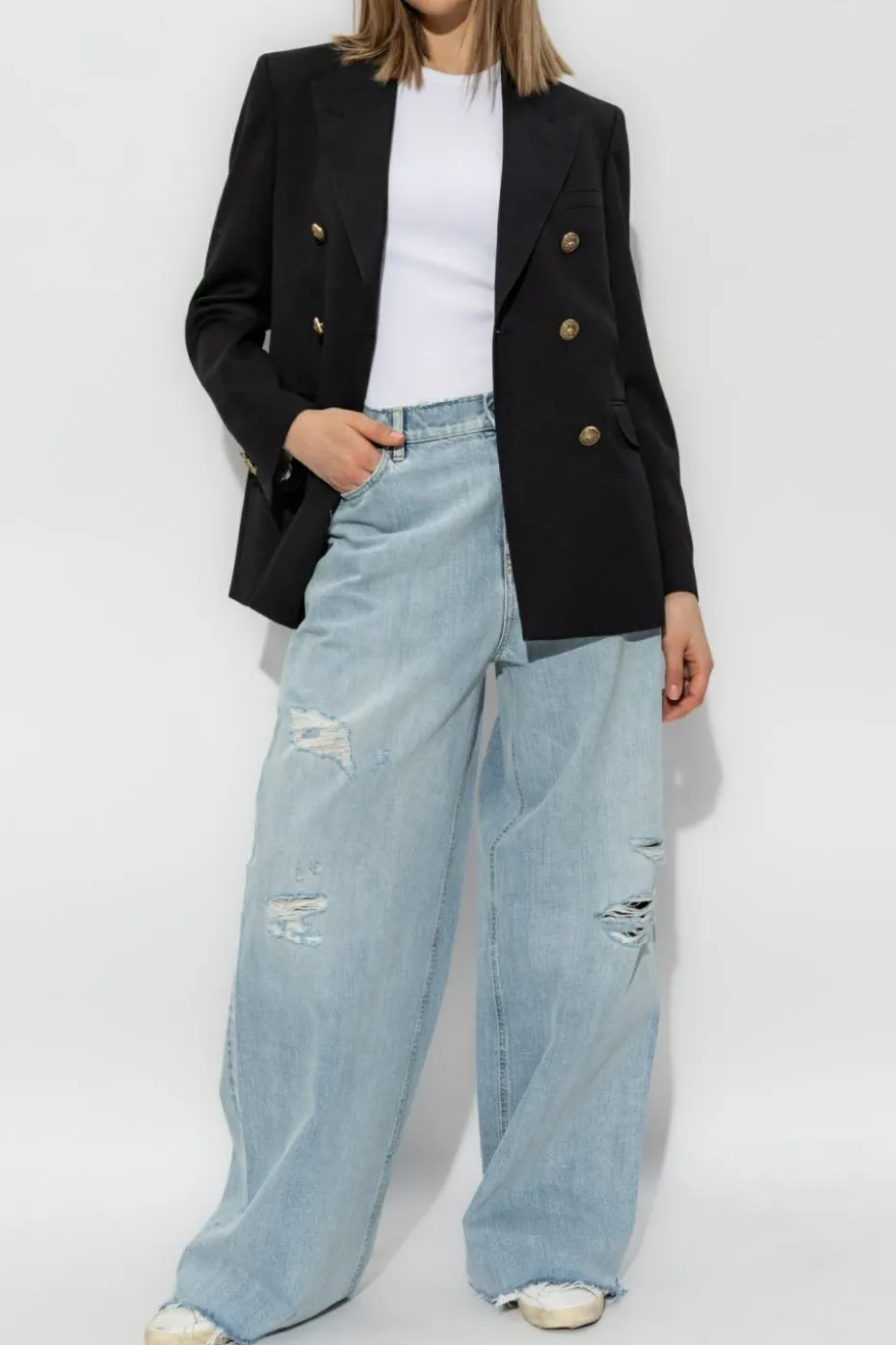 Golden Goose NIEBIESKI Jeansy z efektem `vintage`