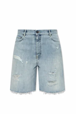 Golden Goose NIEBIESKI Jeansowe szorty z efektem `vintage`