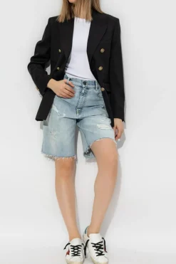 Golden Goose NIEBIESKI Jeansowe szorty z efektem `vintage`