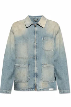 Golden Goose NIEBIESKI Jeansowa kurtka z efektem `vintage`