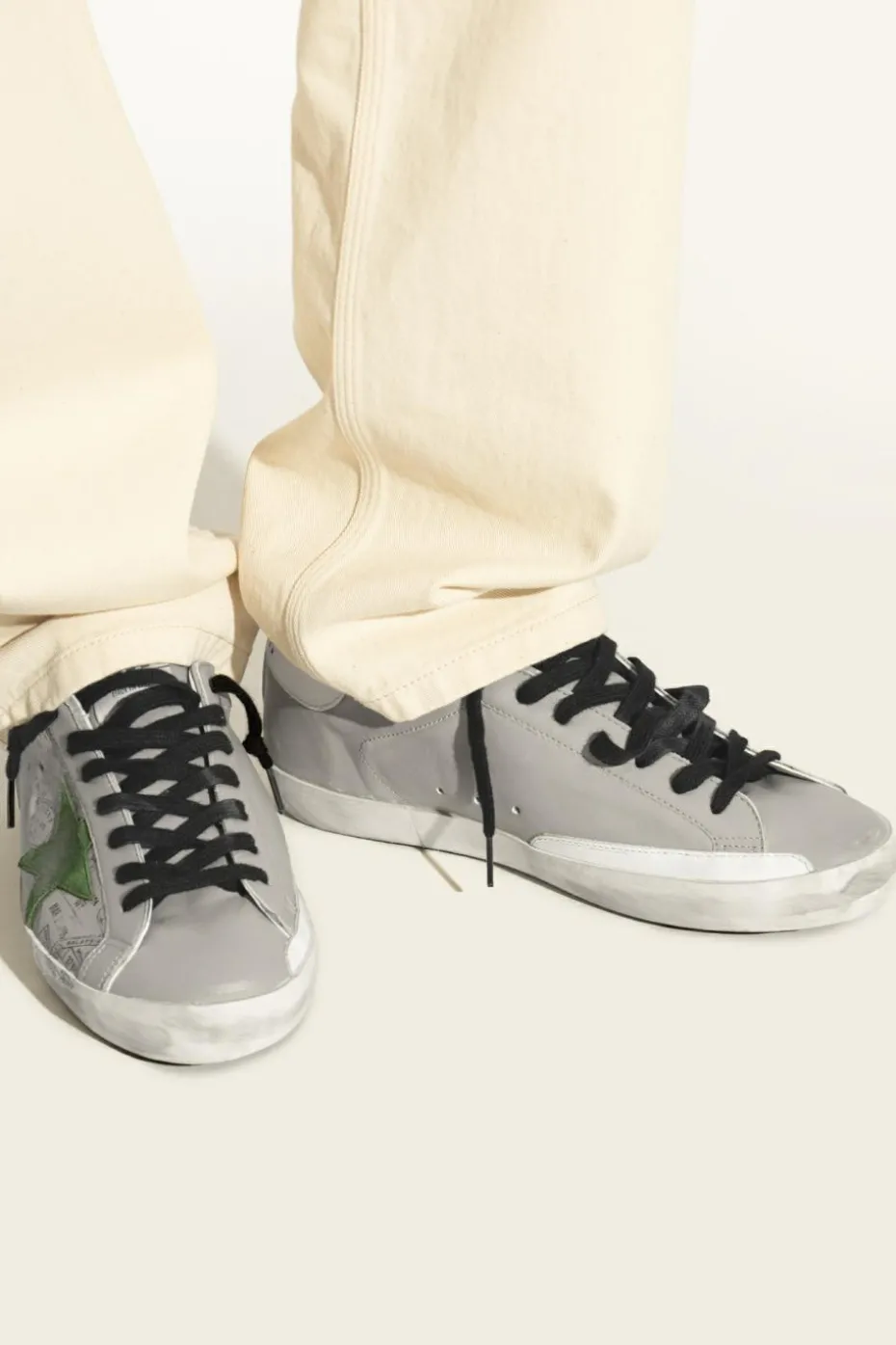 Golden Goose SZARY Buty sportowe `Super-Star Classic With List`