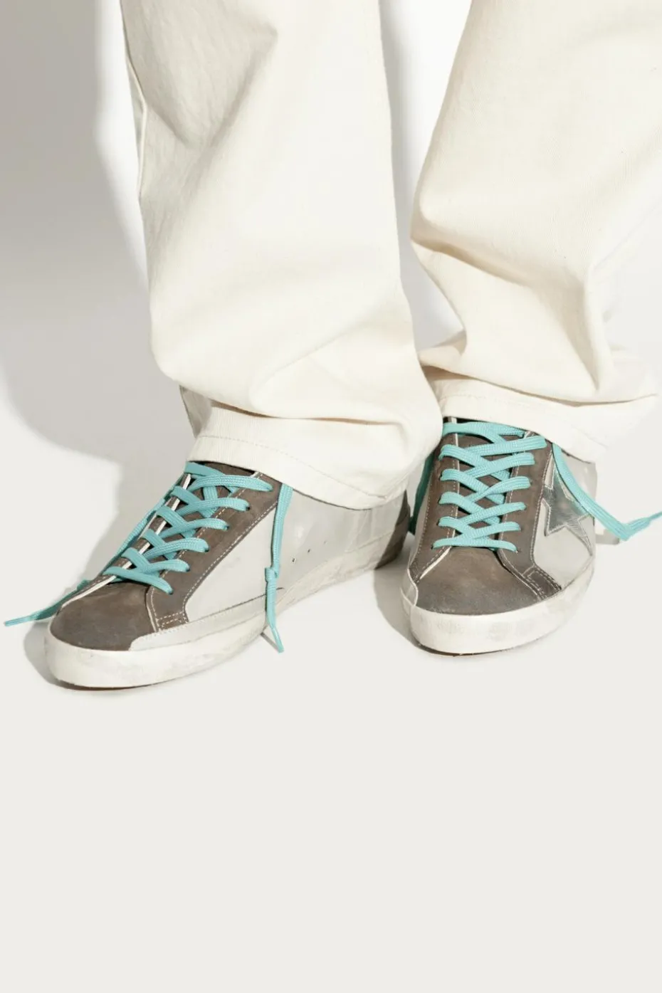 Golden Goose SZARY Buty sportowe `Super-Star Classic With List`