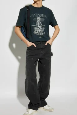Golden Goose SZARY Jeansy z przetarciami