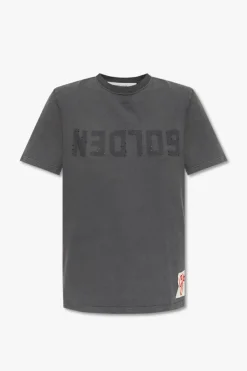 Golden Goose SZARY T-shirt z logo