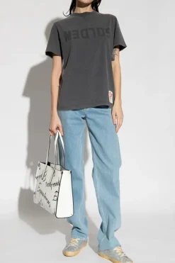 Golden Goose SZARY T-shirt z logo