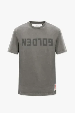 Golden Goose SZARY T-shirt z logo