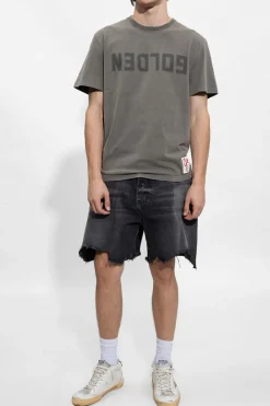Golden Goose SZARY T-shirt z logo