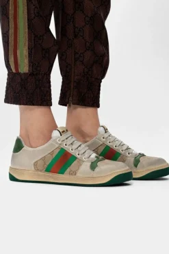 Gucci beżowy Buty sportowe z paskiem ‘Web’
