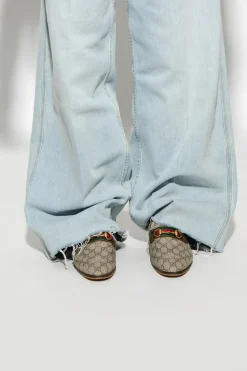 Gucci beżowy Buty z monogramem typu ‘loafers’
