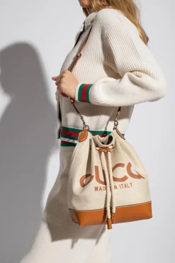 Gucci beżowy Dwustronna torba na ramię typu ‘bucket’