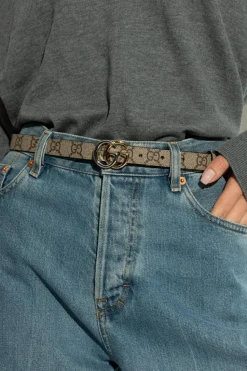Gucci beżowy Dwustronny pasek