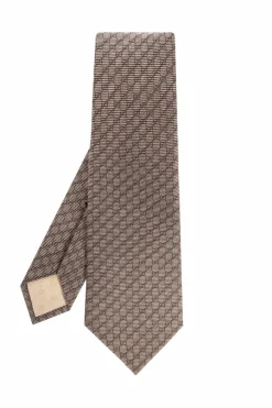 Gucci beżowy Krawat z monogramem